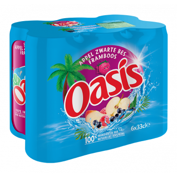 Oasis Appel/Cassis/Framboos blik 6 x 33cl